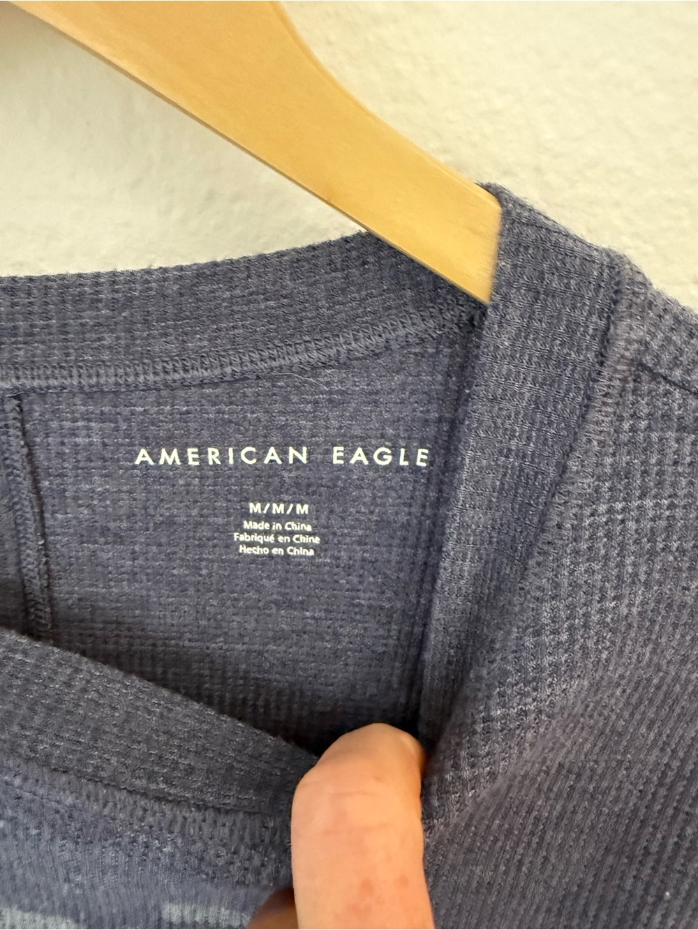 Vintage American Eagle Heather Blue Après Ski Thermal Long-Sleeve Tee | M - Picture 8 of 9